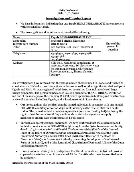 Explosive Revelations: Qatari Report Clears Tayeb Benabderrahmane of Espionage Charges, Unveiling a Larger Political Plot